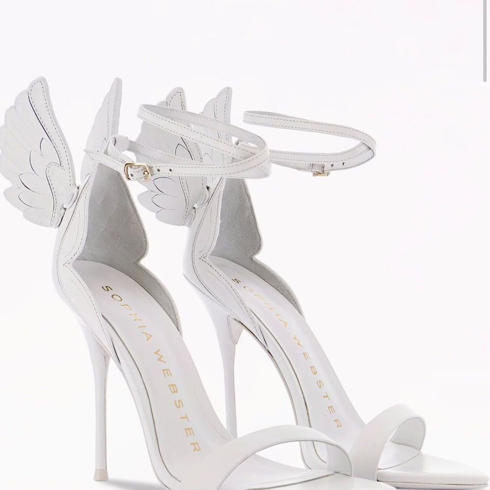 Sophia Webster White Angel Wing Heels